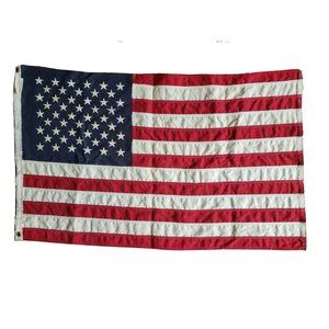 RARE Vintage Valley Forge 50 star "BEST" Cotton flag SMALL - 22" x 36" - Aged